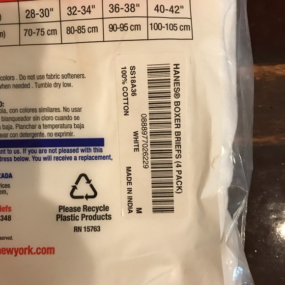 Hanes/Supreme white and red cotton pack of 4 boxer briefs. Size M. NWT - Picture 4 of 6